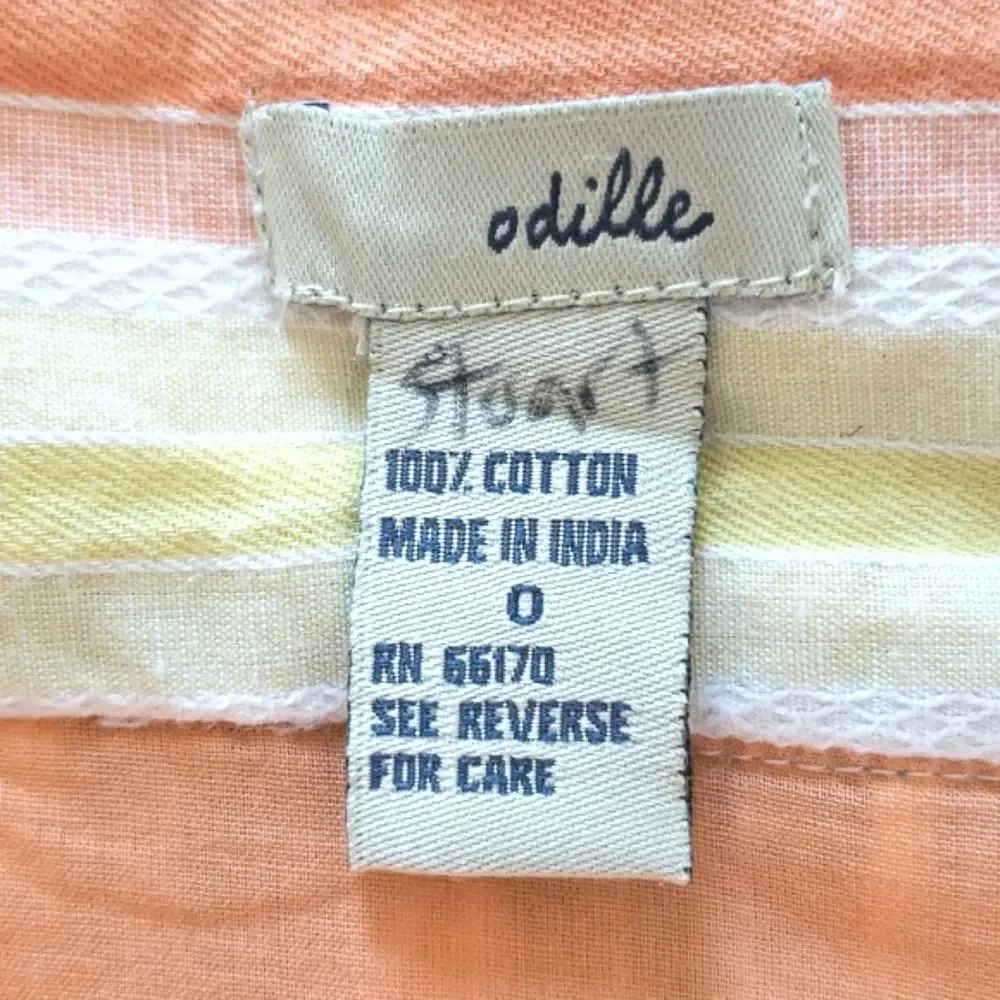 Anthropologie Odille Pastel Stripe Drop Waist Pleated Cotton A-Line Skirt 0 - Picture 7 of 9
